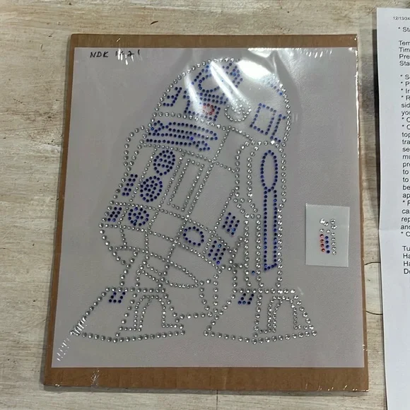 r2d2, Rhinestone Heat Transfer decal iron-on - Picture 1 of 2